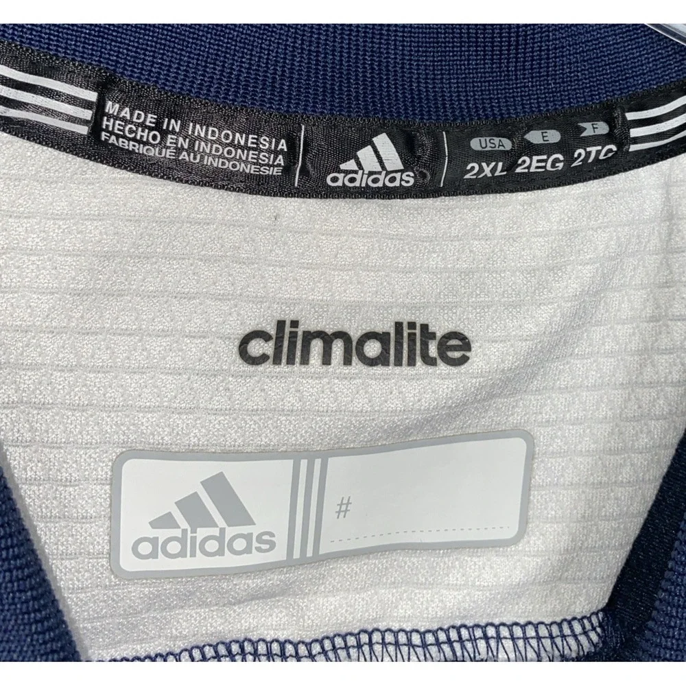Adidas Notre Dame Mens XXL 2XL Climalite Navy Blue With White Golf Polo‎